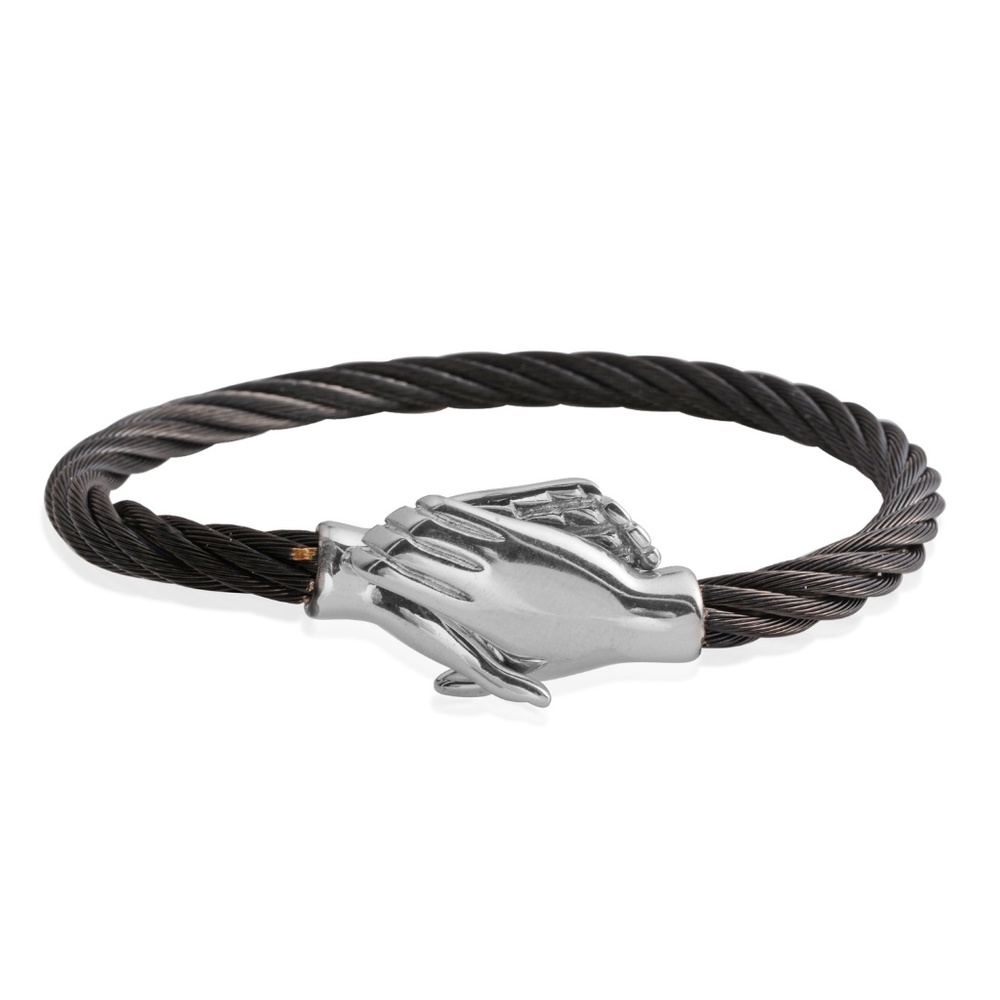 Stainless Steel Handshake Bangle (8.50 IN) NWT!